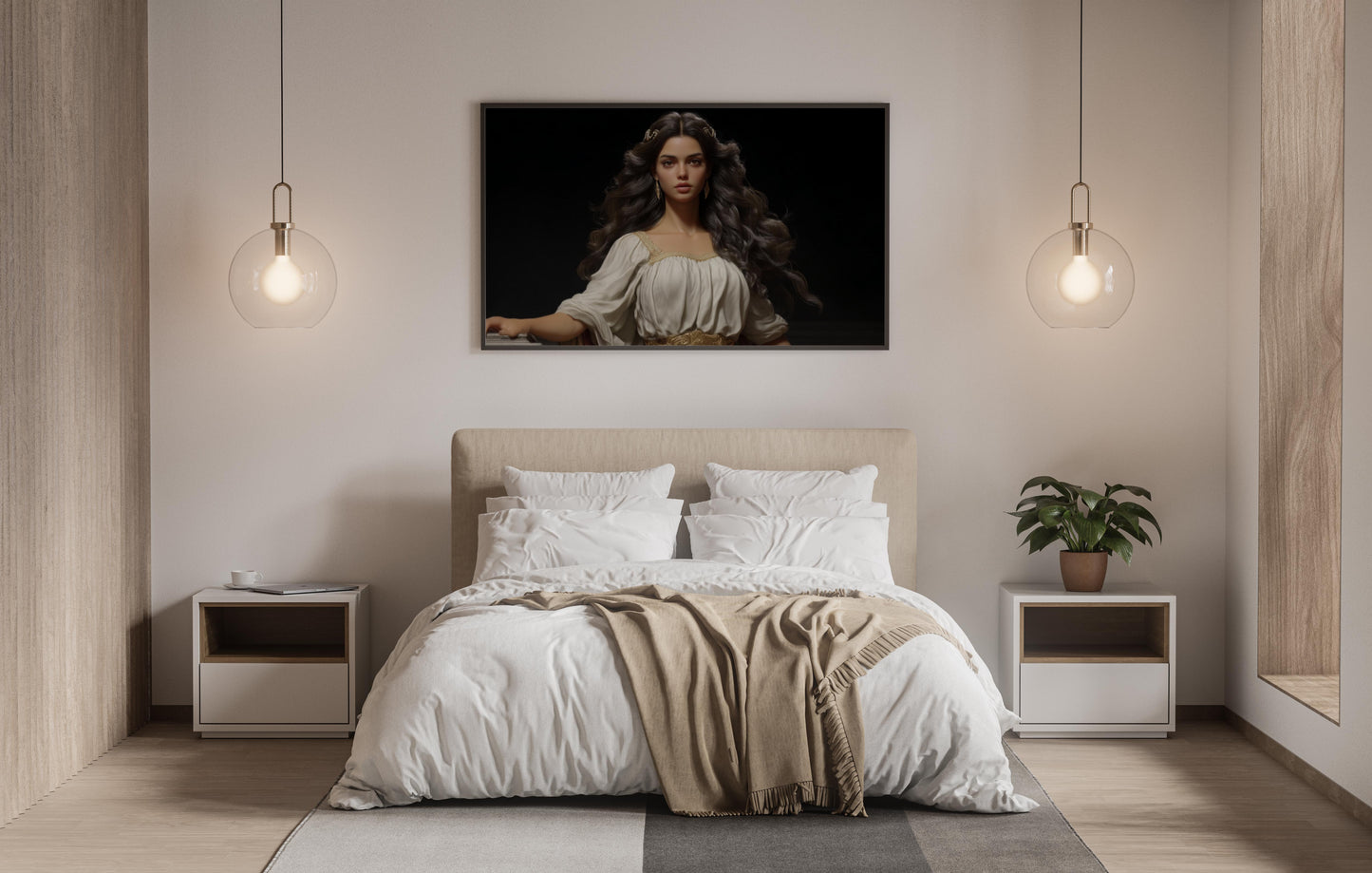 Ethereal Grace – Neo-Classical Female Portrait Digital Wall Art | Elegant Realism Download