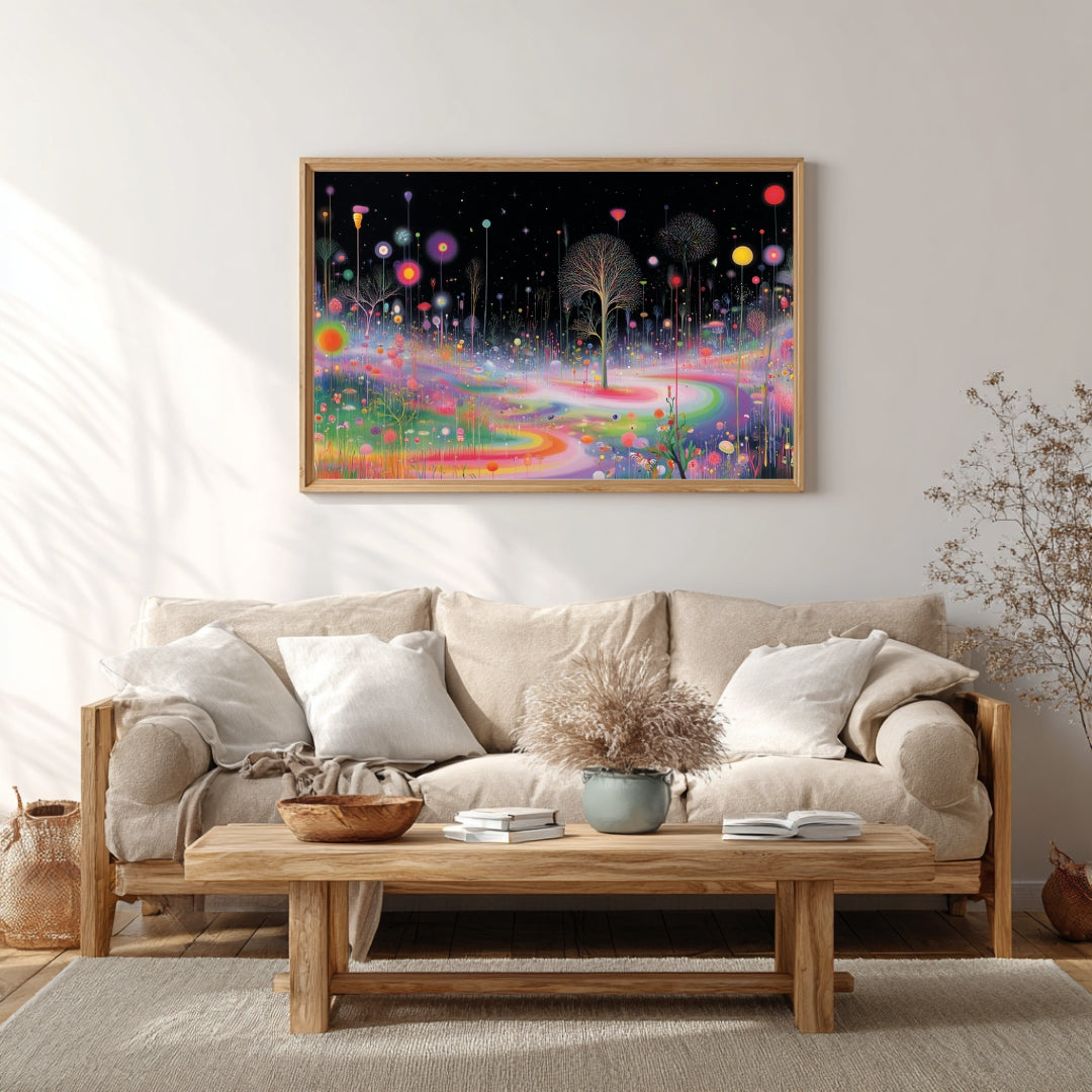 天体绽放——新超现实迷幻艺术中的霓虹梦境 | 数字下载墙贴
