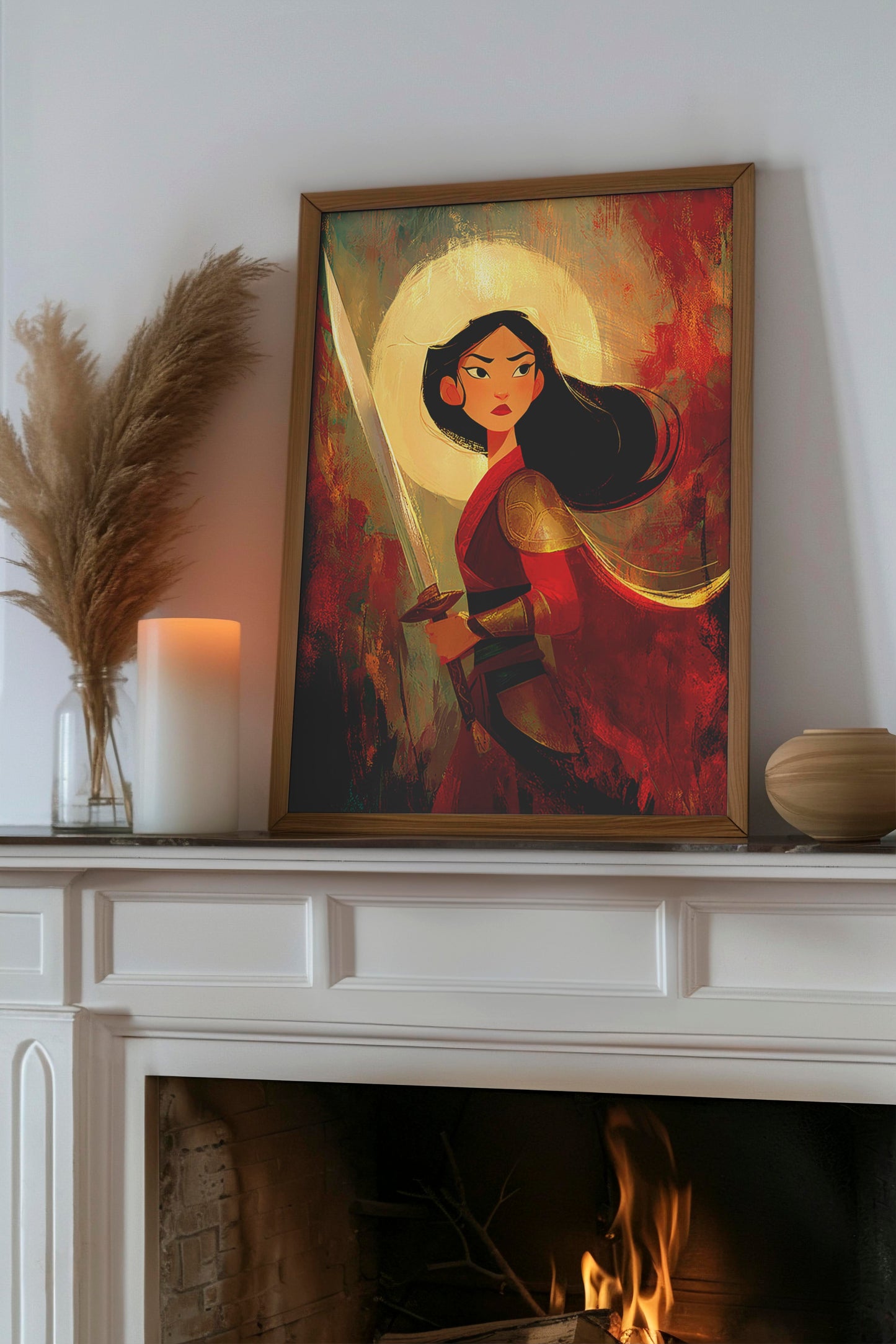 Warrior Spirit – Bold AI Digital Wall Art | Heroic Fantasy Illustration | Instant Download