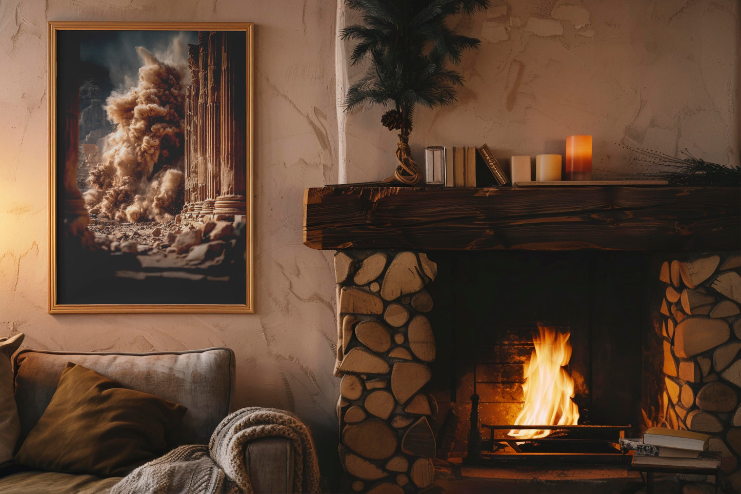 Ruins in Dust – Epic Digital Realism Artwork | Historical Collapse Wall Art Digital Download
