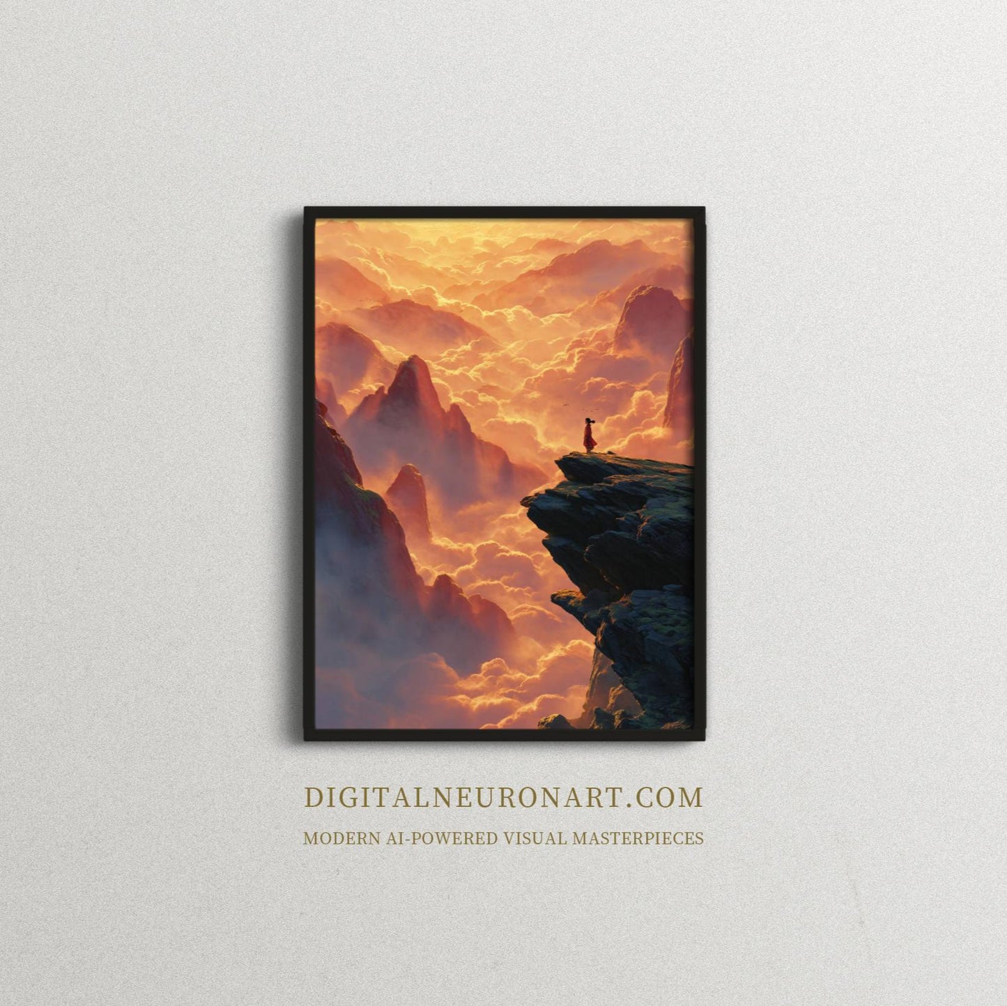 Sea of Clouds – Modern Epic Landscape Illustration | Digital Download Wall Art