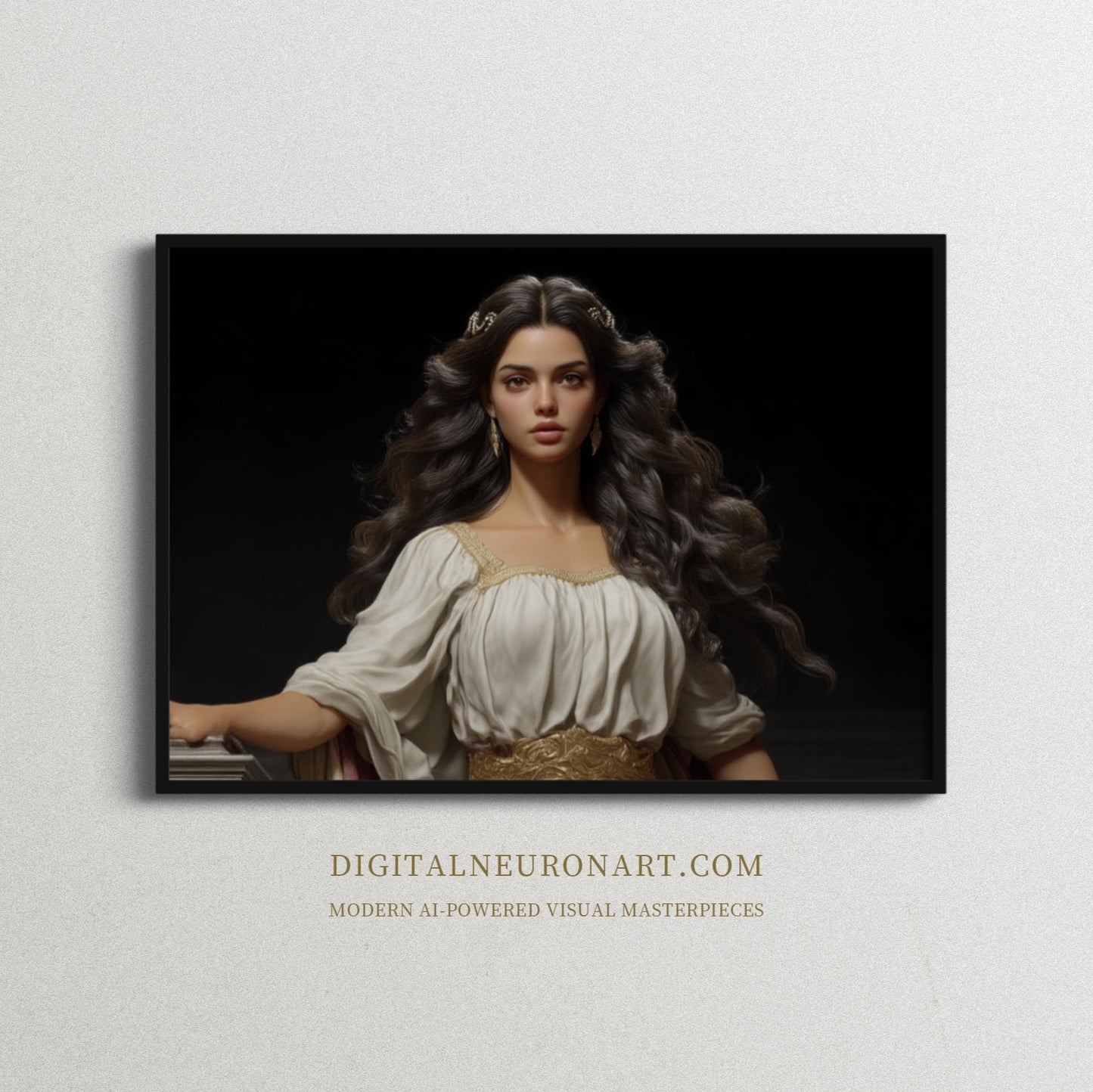 Ethereal Grace – Neo-Classical Female Portrait Digital Wall Art | Elegant Realism Download