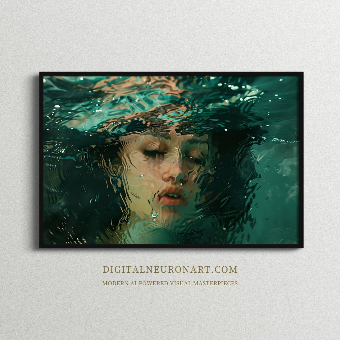 水下遐想 - 水下肖像画 | 可打印墙面艺术 | AI 数字绘画