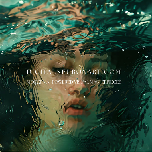 Submerged Reverie - Underwater Portrait Art | Printable Wall Art | AI Digital Painting