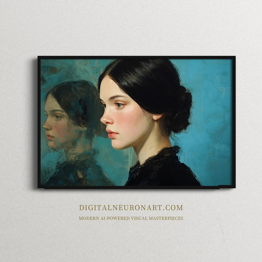 Reflections of Grace - Printable Digital Art Portrait | Instant Download | AI-Generated Fine Art Print