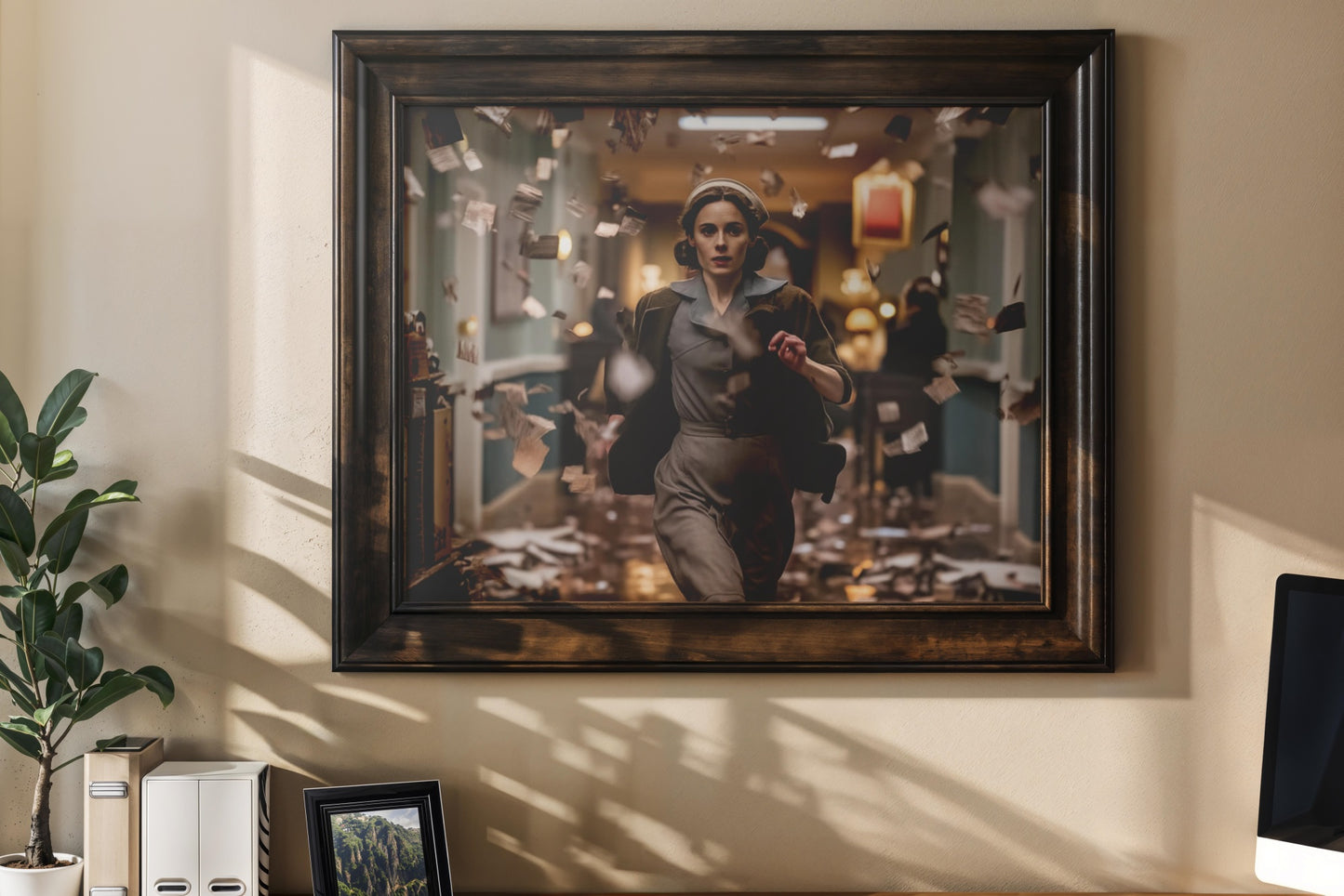 Run Through the Storm of Letters – Cinematic Retro Drama Art | Digital Download