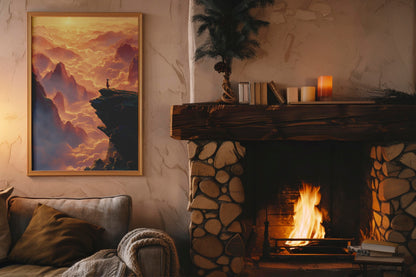 Sea of Clouds – Modern Epic Landscape Illustration | Digital Download Wall Art