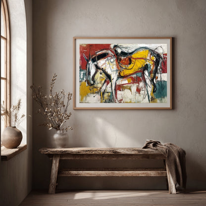 The Untamed Horse – Modern Expressionist Horse Painting with Bold Colors | Digital Download Wall Art