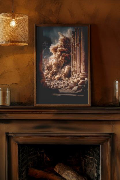 Ruins in Dust – Epic Digital Realism Artwork | Historical Collapse Wall Art Digital Download