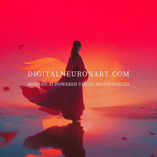 Scarlet Reflection – Modern Surreal Fantasy Illustration | Digital Download Wall Art