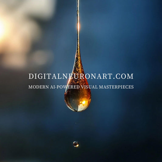 Golden Drop of Silence — Minimalist Abstract Photography Wall Art