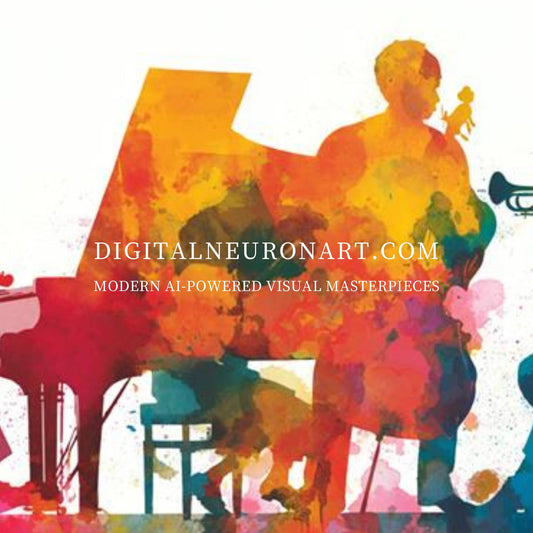 Jazz in Color – Vibrant Watercolor Silhouette Music Scene | Digital Download Wall Art