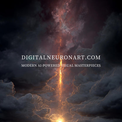 Divine Descent – Fantasy Realism Epic Atmospheric Wall Art | Digital Download Print