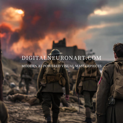 March Into the Fire — Cinematic WWII Battlefield Scene with Soldiers and Smoke