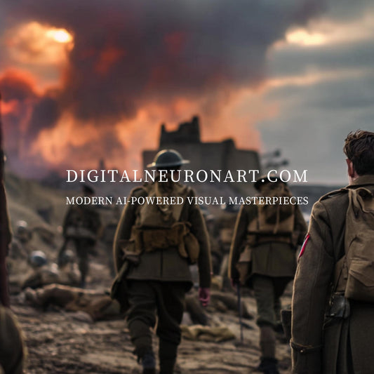 March Into the Fire — Cinematic WWII Battlefield Scene with Soldiers and Smoke