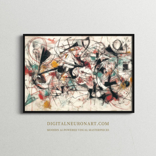 Chaotic Symphony – Modern Abstract Expressionist Painting | Digital Download Wall Art