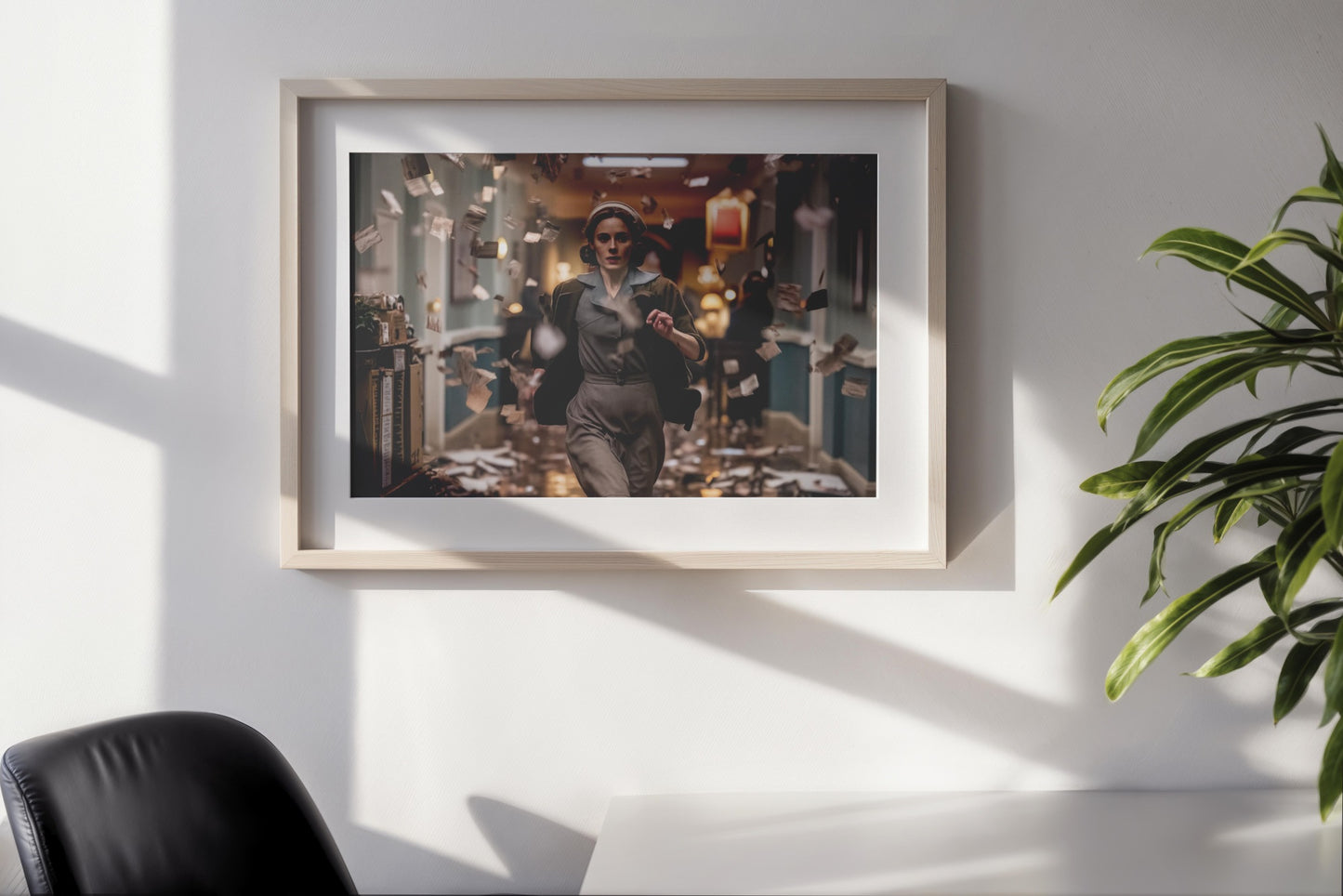 Run Through the Storm of Letters – Cinematic Retro Drama Art | Digital Download