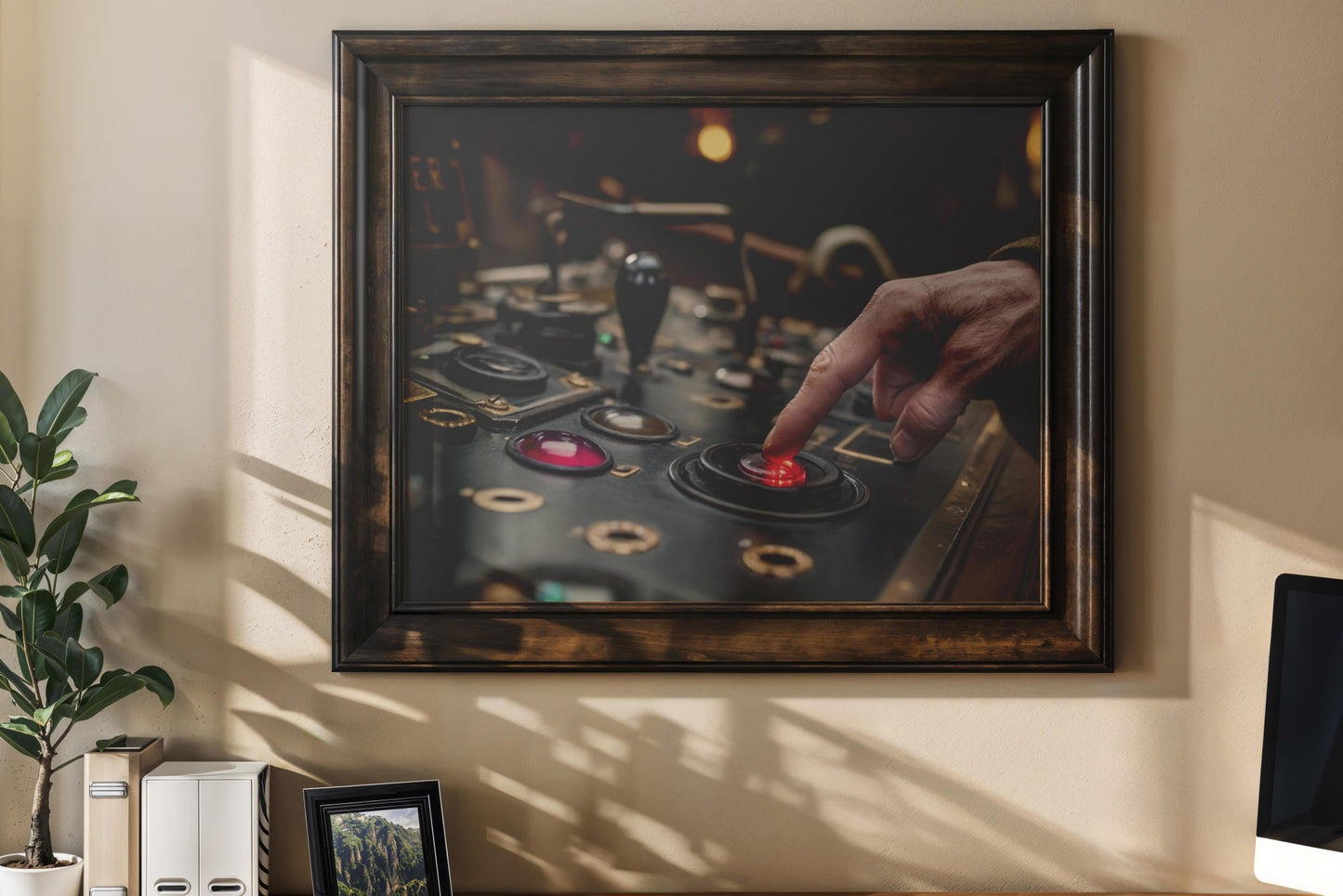 The Last Switch – Steampunk Control Panel Art | Cinematic Industrial Wall Decor