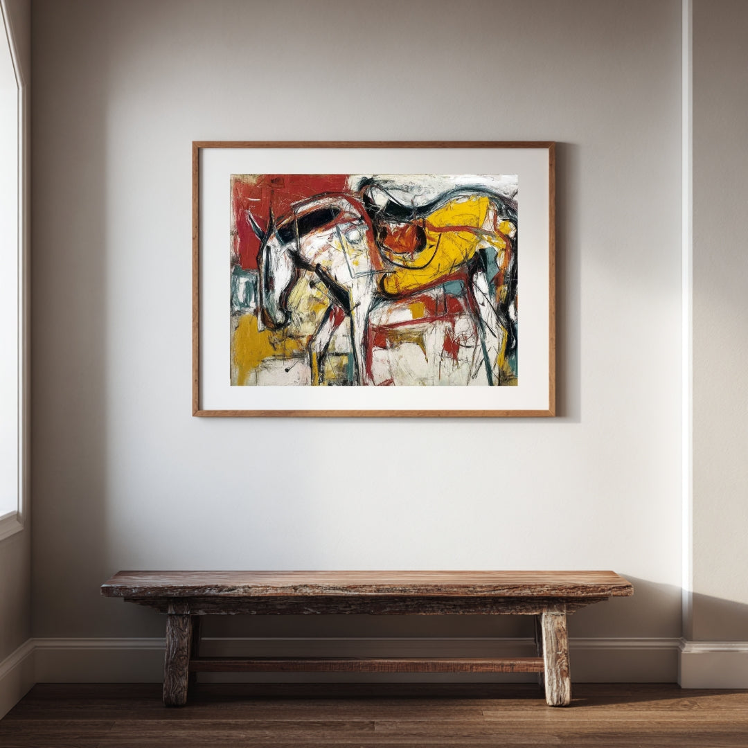 The Untamed Horse – Modern Expressionist Horse Painting with Bold Colors | Digital Download Wall Art