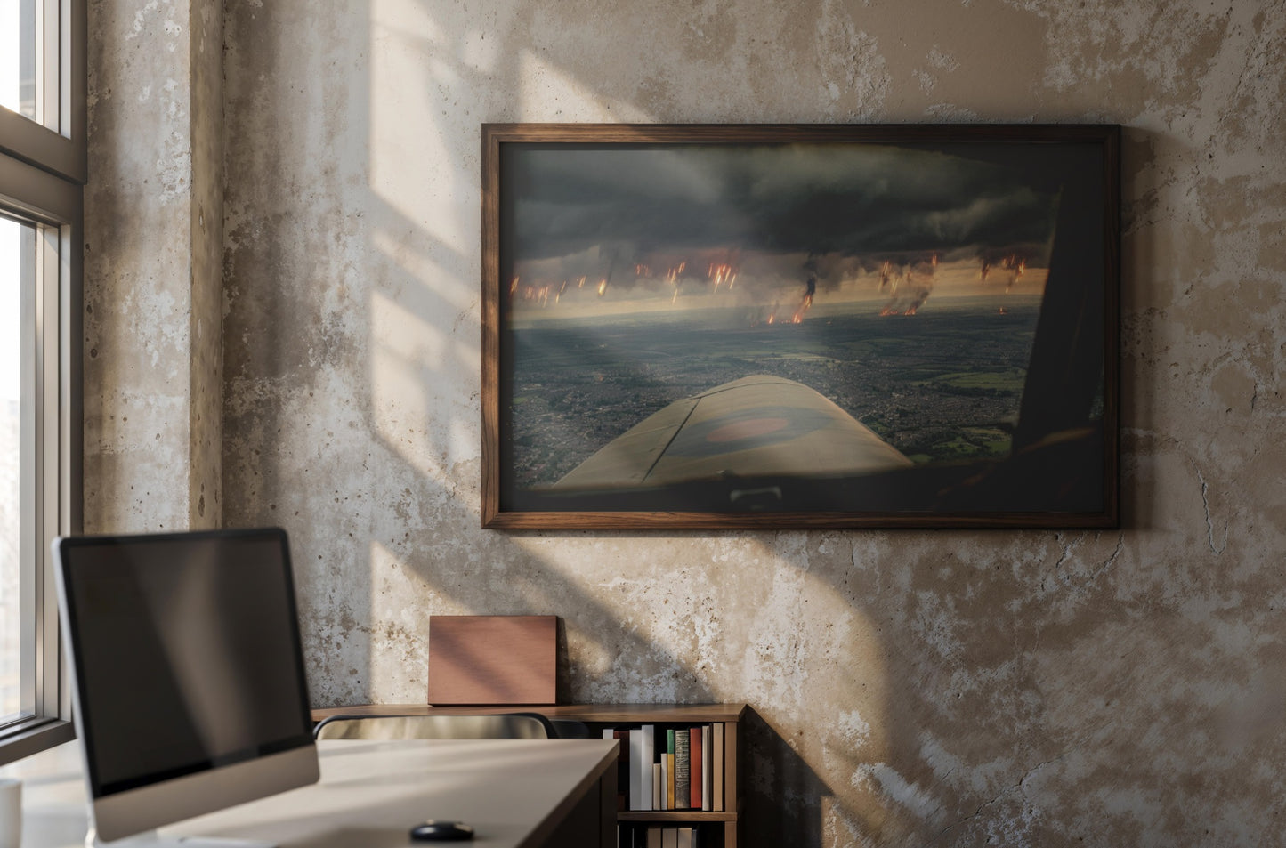 Storm Over the Battlefield – Cinematic War Aerial Art | Digital Download