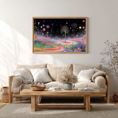 天体绽放——新超现实迷幻艺术中的霓虹梦境 | 数字下载墙贴