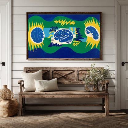 Electric Mindscape – Modern Abstract Pop Art Brain Painting | Digital Download Wall Art