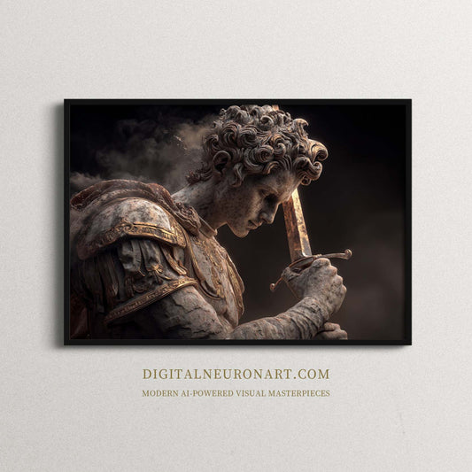 Eternal Warrior – Neo-Classical Fantasy Realism Wall Art | Digital Download Print