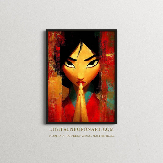 Silent Prayer – Abstract AI Digital Wall Art | Meditative Illustration | Instant Download