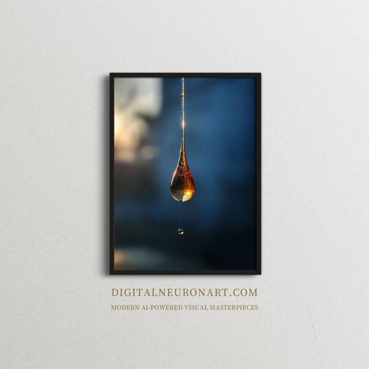 Golden Drop of Silence — Minimalist Abstract Photography Wall Art