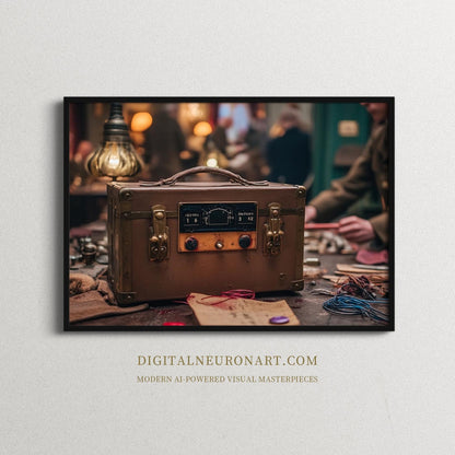 The Forgotten Transmitter – Steampunk Vintage Radio Art | Cinematic Industrial Digital Download
