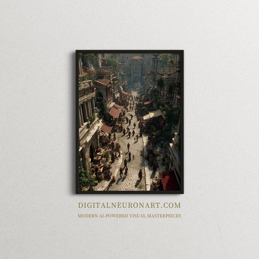 Streets of the Empire – Cinematic Historical Realism Digital Wall Art | Ancient Rome Cityscape Download