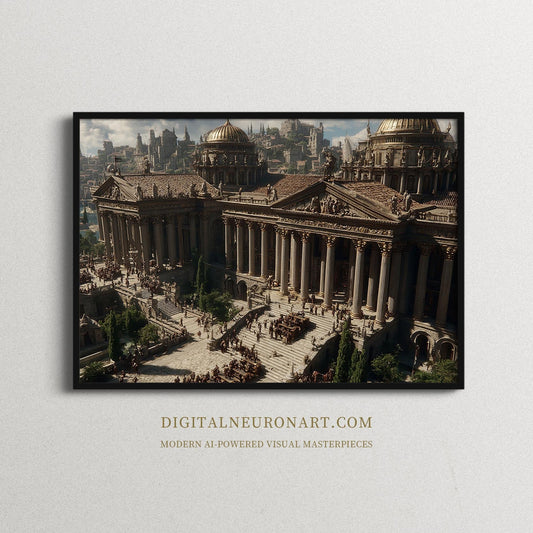 Temple of the Empire – Neoclassical Realism Digital Wall Art | Ancient Rome Epic Architecture Download