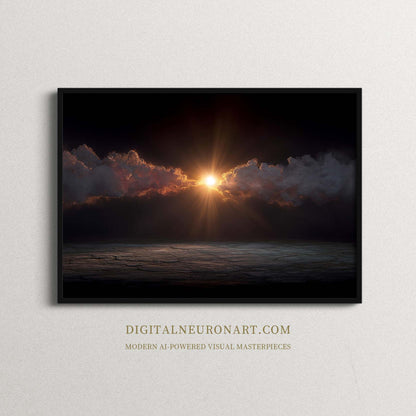 Breaking Dawn – Digital Realism Atmospheric Landscape | Sunrise Wall Art Digital Download