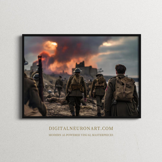 March Into the Fire — Cinematic WWII Battlefield Scene with Soldiers and Smoke