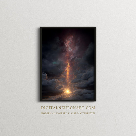 Divine Descent – Fantasy Realism Epic Atmospheric Wall Art | Digital Download Print