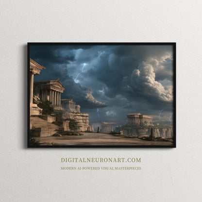 Echoes of Olympus – Epic Romantic Realism Digital Wall Art | Ancient Civilization Fantasy Landscape Download