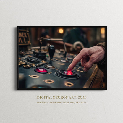 The Last Switch – Steampunk Control Panel Art | Cinematic Industrial Wall Decor
