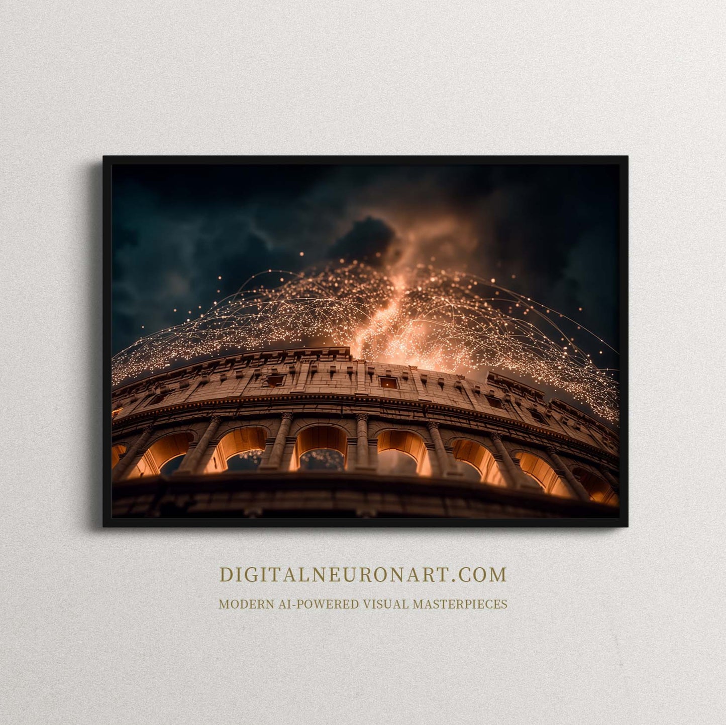 Colosseum in Flames – Epic Digital Fantasy Realism | Ancient Rome Wall Art Digital Download