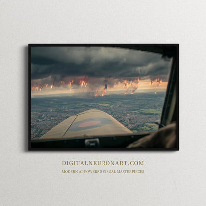 Storm Over the Battlefield – Cinematic War Aerial Art | Digital Download