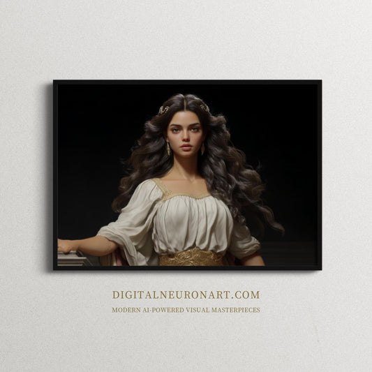 Ethereal Grace – Neo-Classical Female Portrait Digital Wall Art | Elegant Realism Download