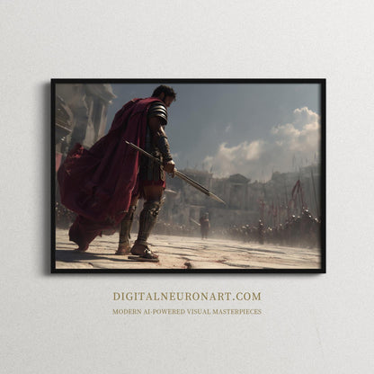 Epic Roman Gladiator – Digital Download Wall Art | Historical Realism Painting