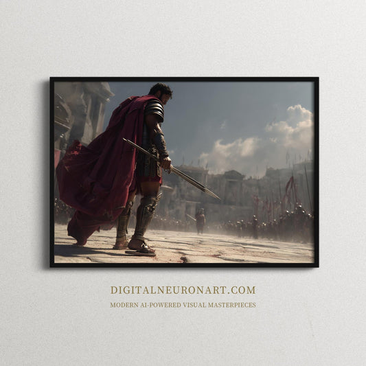 Epic Roman Gladiator – Digital Download Wall Art | Historical Realism Painting